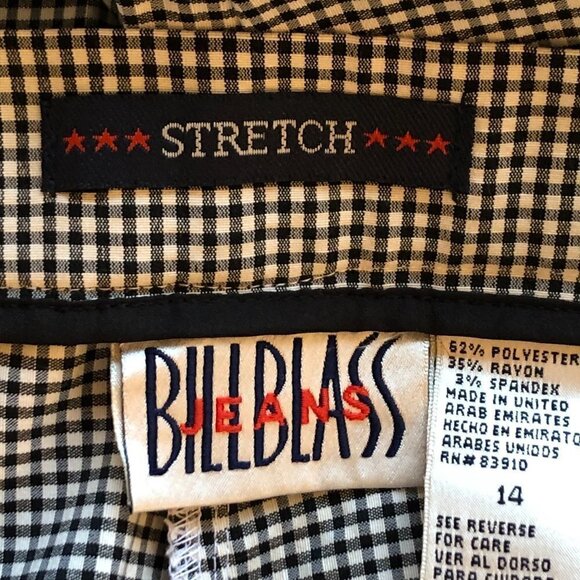 Bill Blass Trousers High Rise Cuffed Black and White Check Vintage. Size 14 - Picture 8 of 10